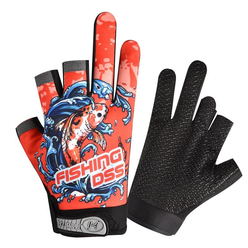 Спорт на открытом воздухе с бархатными перчатками для рыбалки с тремя пальцами, дышащие и нескользящие, перчатки для морской рыбалки и ловли рыбы