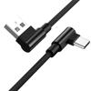 90-градусный USB Type C для Samsung XiaoMi HuaWei, шнур для быстрой зарядки и передачи данных