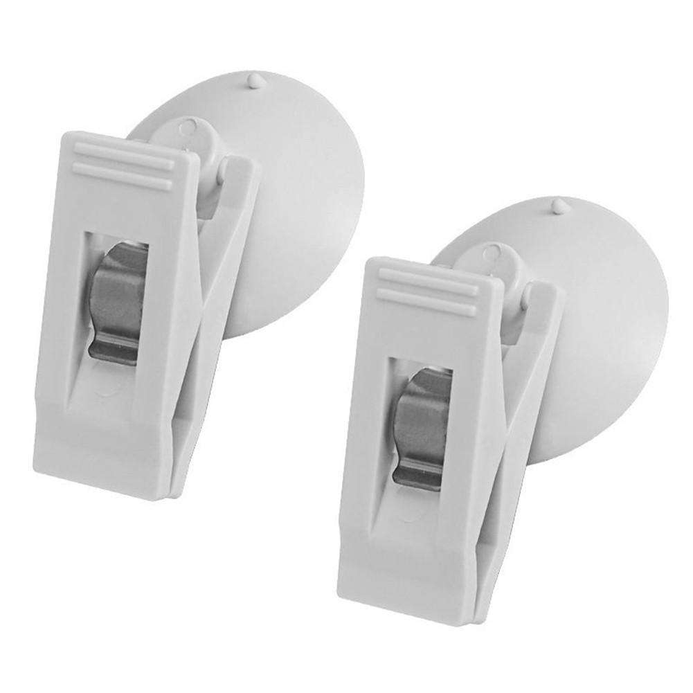 2X Car Suction Cup Clips Holder Sunshade Curtain Towel Ticket Card Retainer Hook