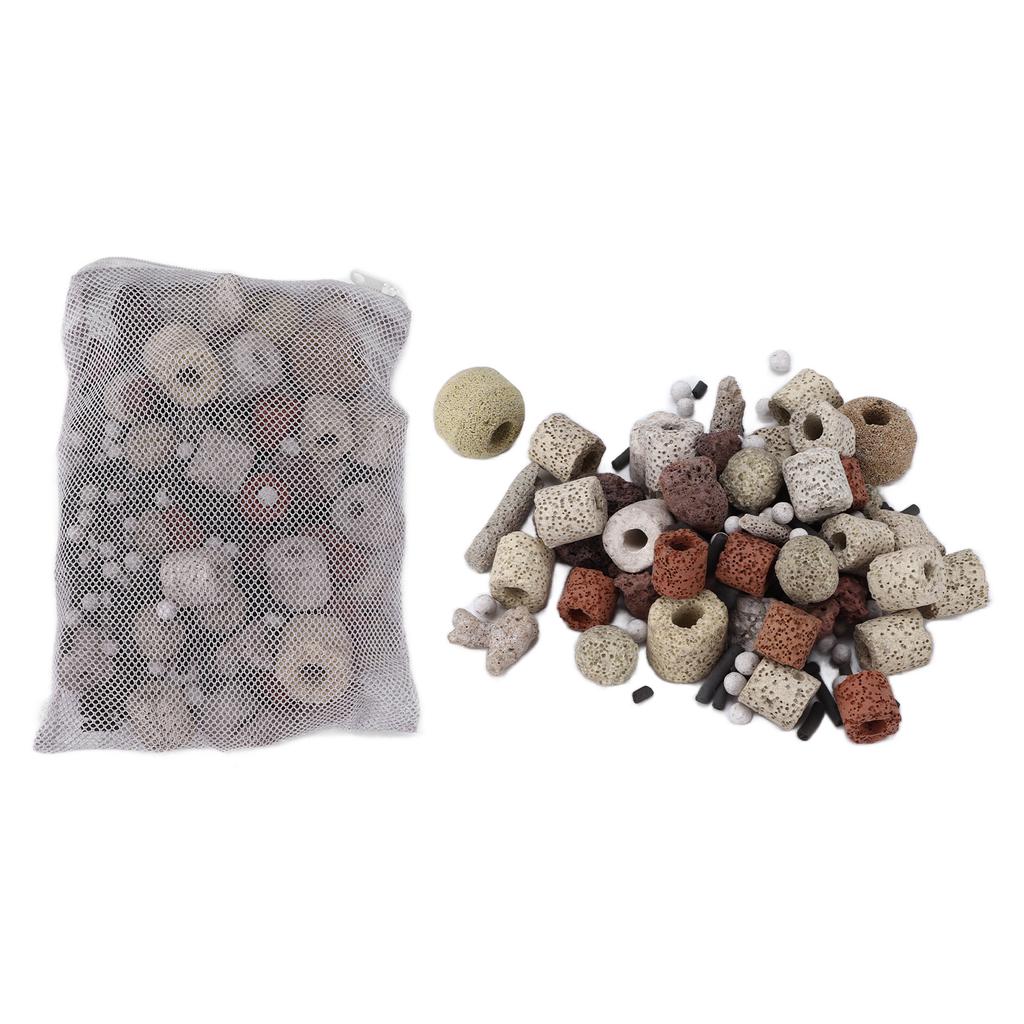 Aquarium Bio Balls Ceramic Rings Set 10 In 1 Activated Carbon Biological Filter Media for Fish Tank