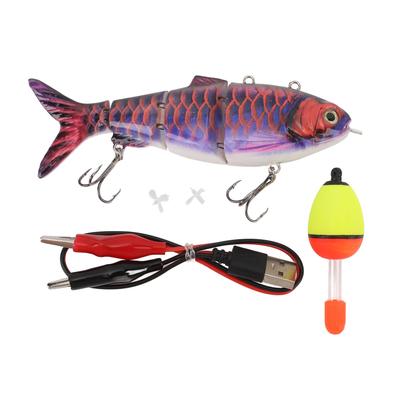 Роботизированная плавающая рыболовная приманка с несколькими шарнирами, перезаряжаемая через USB, электрическая рыболовная приманка со светодиодной подсветкой