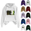 Ladies Fashion Casual Long Sleeve Printed Round Neck Hoodie Pullover Top