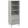 821240 vidaXL Buffet haut Gris béton 40x36x110 cm Bois d'ingénierie