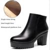 Genuine Leather Autumn Winter Women Boots Shoes  Warm Ankle Boots Female Thick Heel Boots Women Platform High Heels Shoes