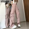 Cargo Pants Women Harajuku Sweatpants Black Pockets Wide Leg Joggers Streetwear High Waist Baggy Sports Trousers