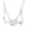 [G1780] - Designer Necklace 'Sissi' White Gray - 6 Mm (3 Rows)