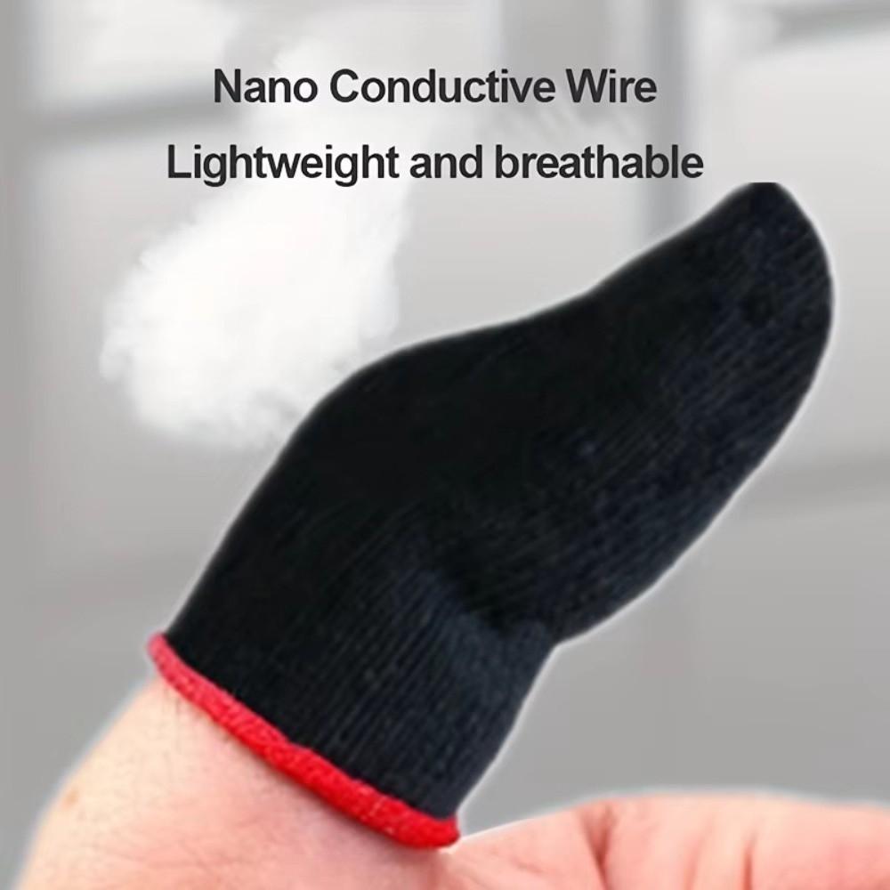 10PCS Nano Fiber Gaming Finger Sleeves Breathable Gaming Fingertip Covers Mobile Gaming