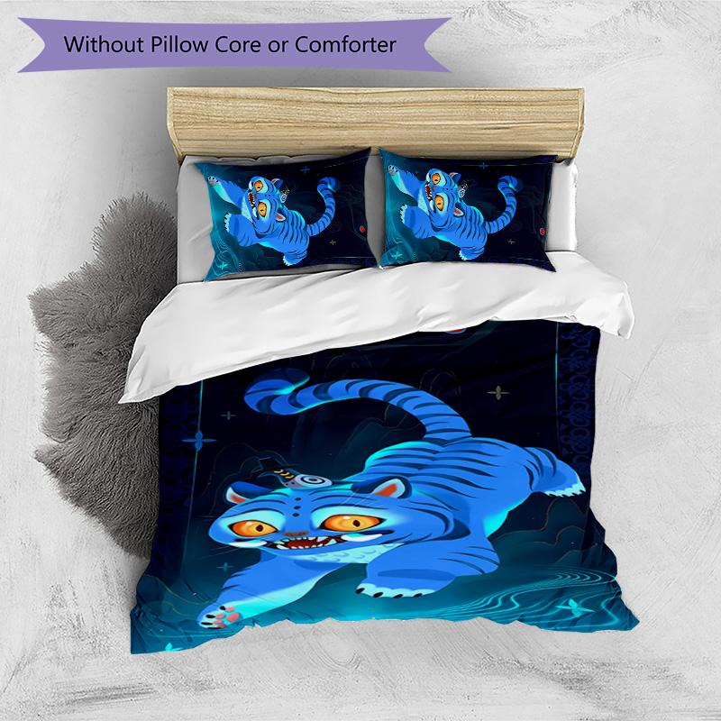 Kpop Demon Hunters Pattern Printed 3PCS Bedding Set, Soft Skin-Friendly Washable Duvet Cover & Pillowcases Set