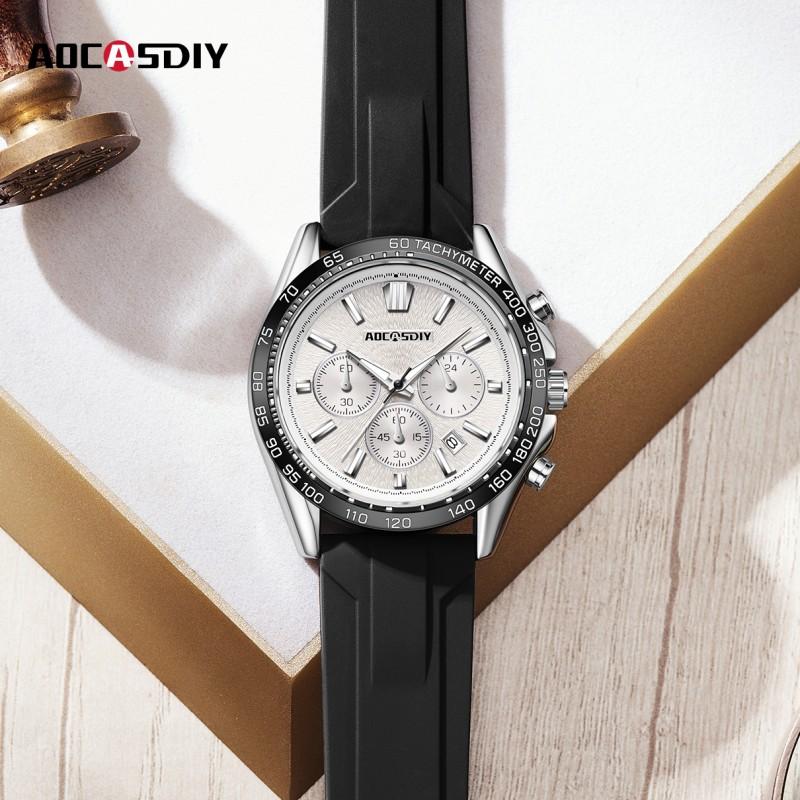 AOCASDIY New Trend Men's Watch Fashion Business Leisure Sports Watch Multi-Functional Waterproof Quartz Watch