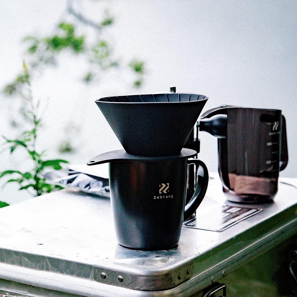 Zebrang V60 Flat Dripper ZB-VDF-02B, Lightweight and Portable for Outdoor Camping, 1-4 Cups of Coffee