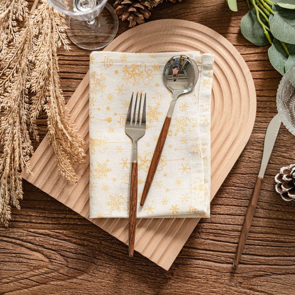 Cotton Linen Christmas Plaid Napkin Xmas Restaurant Dining Decor Table Napkin Christmas