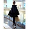 Women 2 Circle Faux Rabbit Fur Cape Poncho Winter Loose Warm Shawl Outerwear Cashmere Cloak Overcoat