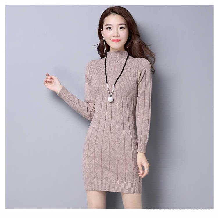 High Collar Sweater Warm Knitting Sweaters Large Size Sweater Cashmere Sweater Woman Long Sweater
