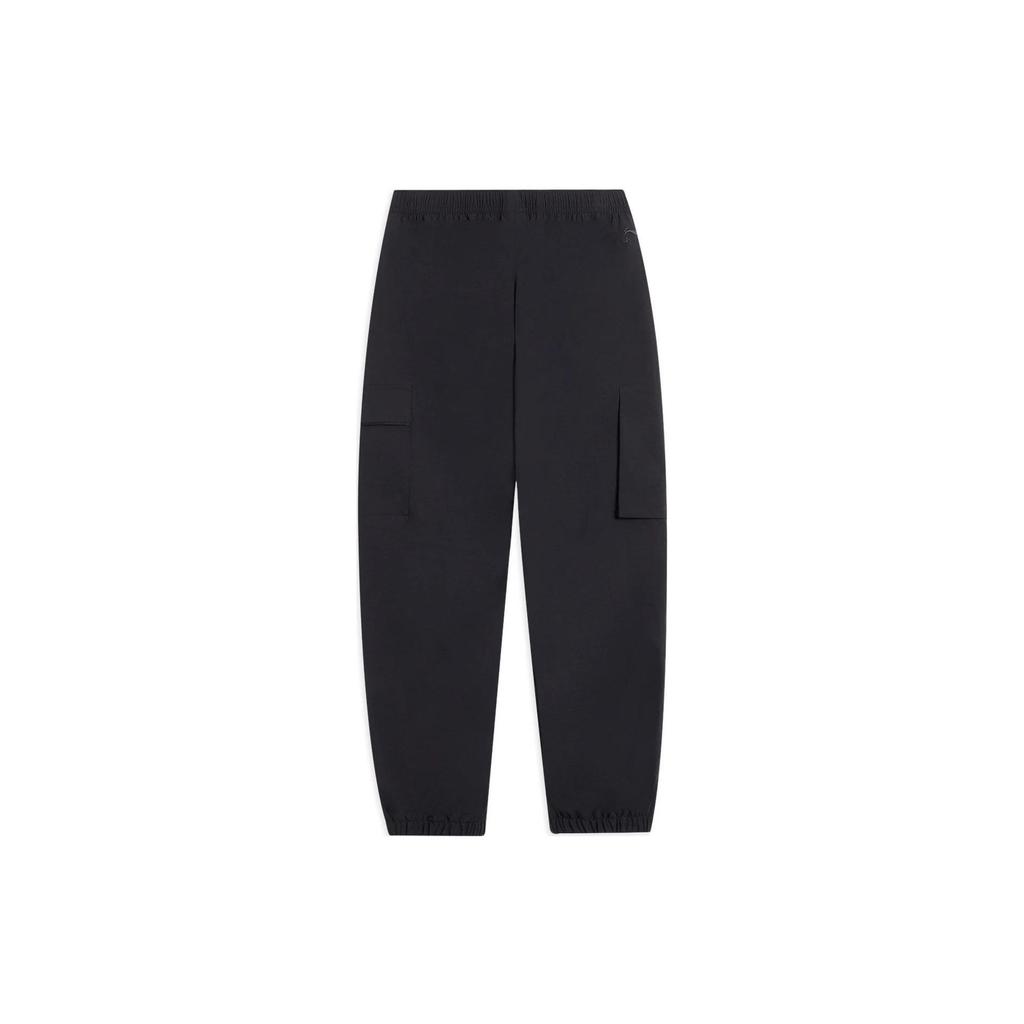 Li-Ning Спортивные трендовые спортивные брюки с логотипом на молнии и карманами на манжетах, мужские брюки черного цвета AYKS833-2