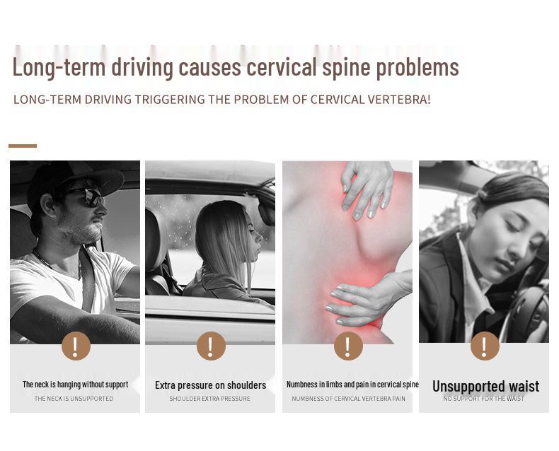 Подушка подголовника с эффектом памяти для поддержки шеи и спины в автомобиле