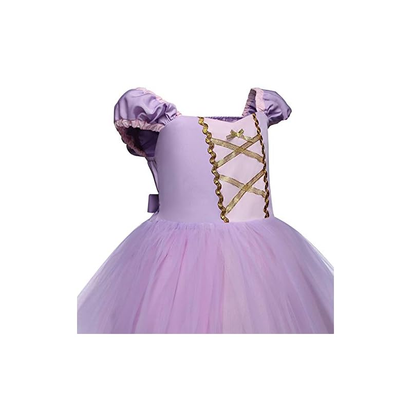 [TaiTas] princess dress cosplay child one piece tulle (130, Rapunzel)