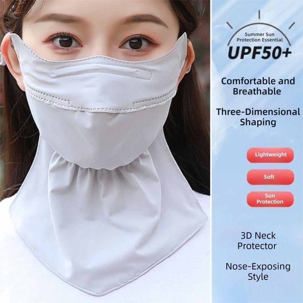 Fashion Quick Drying Ice Silk Mask Breathable Hanging Ear Sun Protection Mask Solid Color Anti-UV Mask Scarf Women