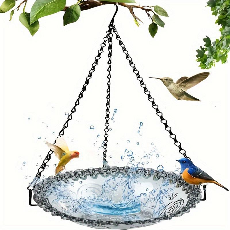Pet Bird Outdoor Garden Hanging Bird Bath Bird Feeder