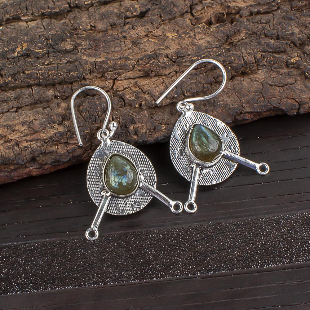 Украшения из лабрадорита, Ювелирные изделия из стерлингового серебра 925 пробы, Красивые серьги ручной работы в подарок на годовщину