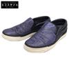 MS0155 Python and Leather Slip-on Sneakers Shoes 6 1/2 Black / blueUsed