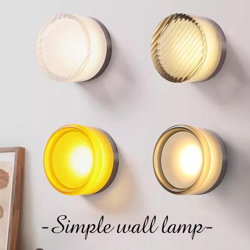 Светодиодная лампа Amber Jelly Small Wall Sconses, украшение для прикроватной комнаты, светильник для прохода в отеле