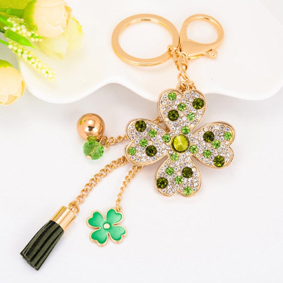EASYA Клевер Любви Креативный Подарок Брелок Сплав Стразы Брелок Подвеска для Сумки Женский Шарм для Сумки Автомобильные Аксессуары Маленький Подарок