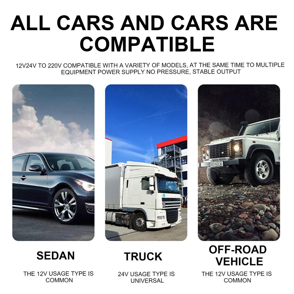 1500W Car Power Inverter with 4 USB Port DC12V 24V To AC220V PowerInverters for Vehicle Converter Fast Charging