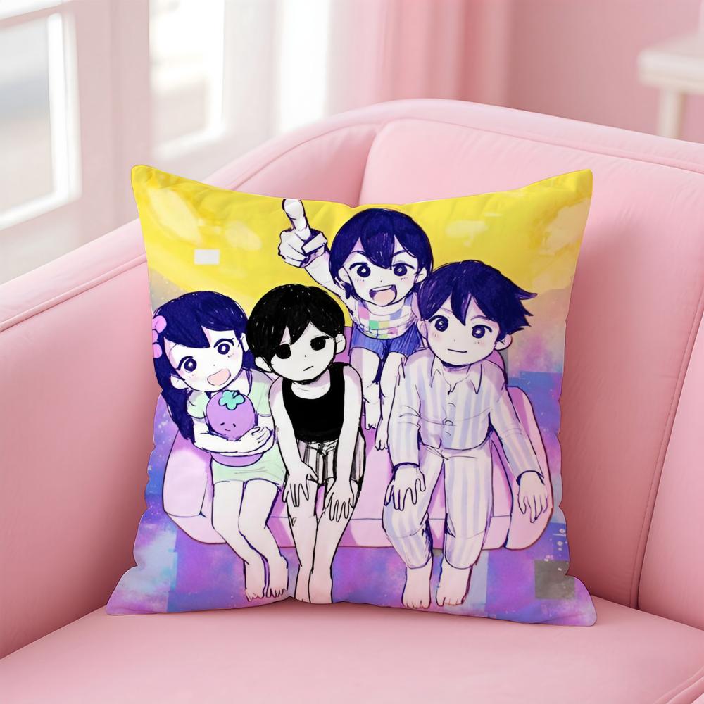 Eerie Indie Japanese Game Anime Kwaii OOmori Cushion Cover Pillow Case Soft Skin Friendly Fabric Concealed Zipper