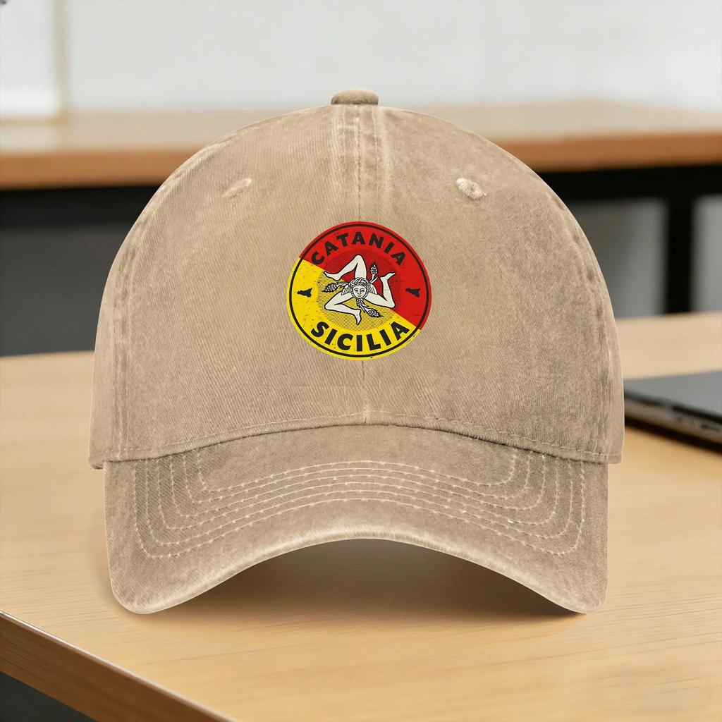 Spring Catania Sicilia Trinacria Baseball Cap Sun Sun Visor Design Washed Hip Hop Hats Unisex Women Casual Outdoor Sports Caps
