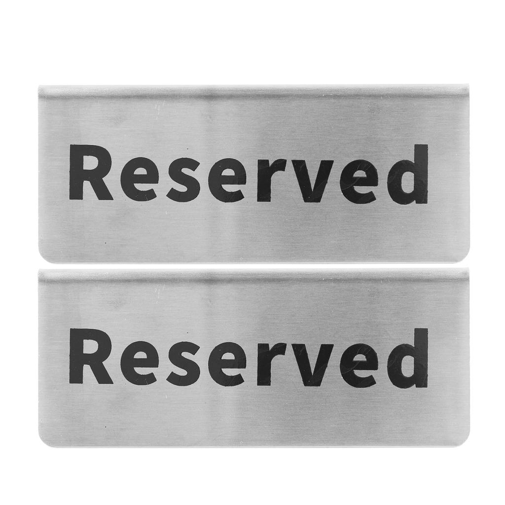 Table Top Sign Stainless Steel Double Sided Versatile Silver Tabletop Card Sign for Party Wedding Hotel