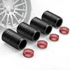 4Pcs Black Silver Car Tire Valve Cap Knurling Style Aluminum Tire Wheel Stem Air Valve Cap for US Schrader