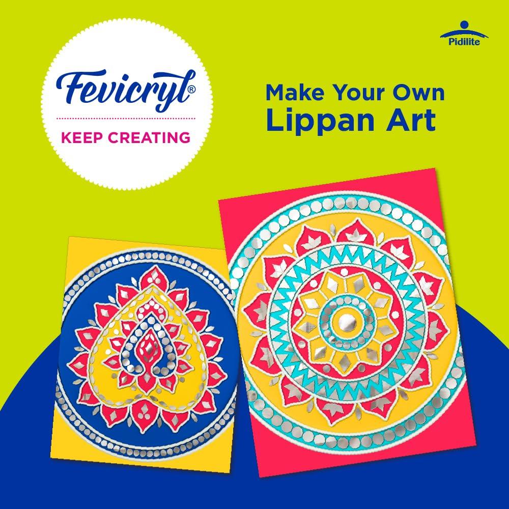 [joom_title] Fevicryl Art Of India Lippan Kit Acrylic Paint 6 Shades  Canvas Brush DIY Festive Art Set India