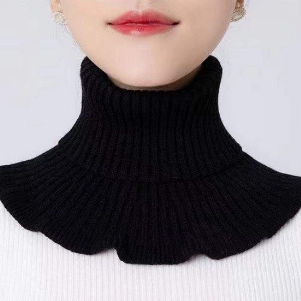 Decoration Accessories Ruffle Female Wool Scarf Korean Style Scarves Knitted Bib Fake Collar