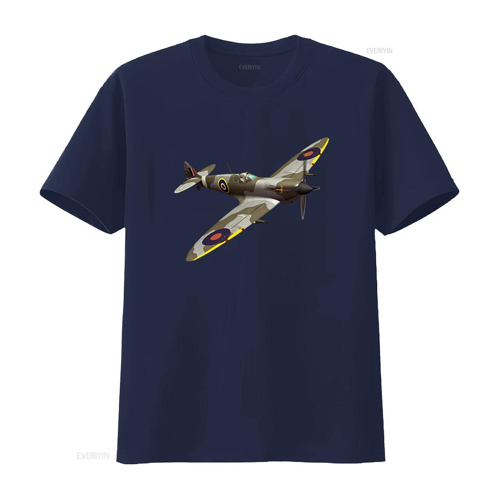 Винтажная мужская хлопковая футболка Supermarine Spitfire, летающая в одиночку. Ретро-дизайн с изображением военной авиации. Удобный крой. Идеально для