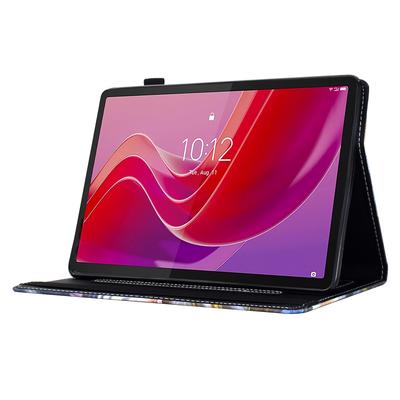 Чехол для Lenovo Tab M11/Xiaoxin Pad 11 2024 с принтом, держателем для карт, кожаная подставка-обложка для планшета