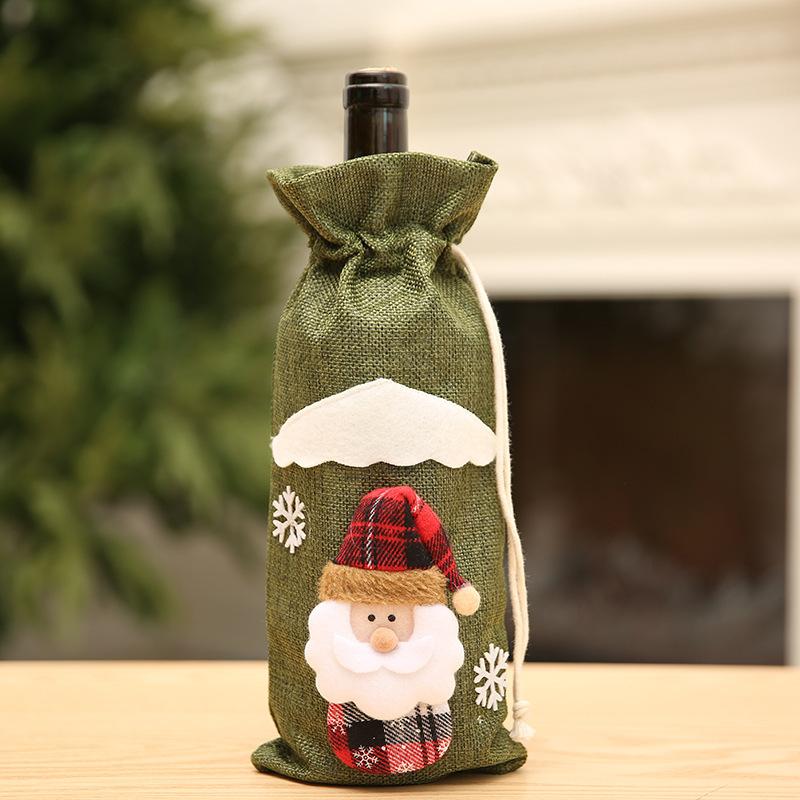 New Year Wine Bottle Cover Merry Christmas Decor For Home Christmas Table Decor Gift