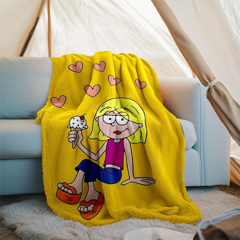 1pc Lizzie McGuire Y Sus Locuras1 Theme Blanket - Digital Print, Polyester, Cozy for All Seasons, Perfect for Outdoor, Camping, and Travel