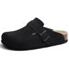 Fashion Comwarm Winter Cork Men Clogs Slippers Brand Cow Suede Clogs Leather Cork Footbed Men Mules Outdoor Antiskid Men Beach Sandals