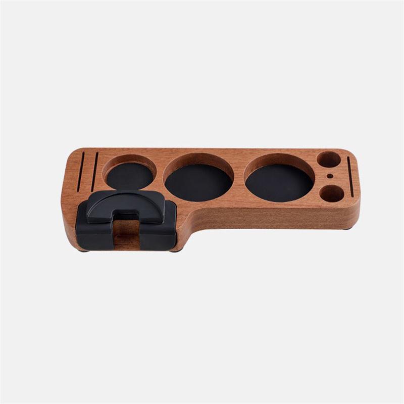 51-58mm Universal Coffee Tamper Mat Station Stand Portafilter Holder Support Base Rack Walnut Wood Coffee Lever Tools Organizer