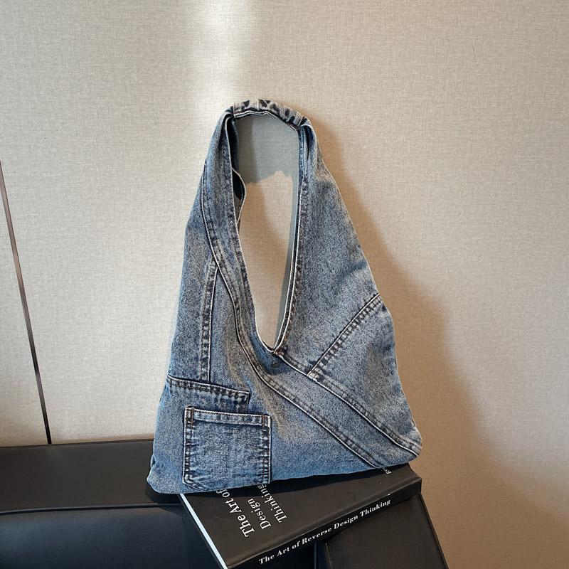 Women's Denim Tote Bag Fashiable Oversized Shoulder Bag Casual Everyday Canvas Style Handbag