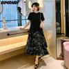 2023 Plus Size New Dress Summer Women T-Shirt Floral Loose Beach Casual Female Dresses O-Neck