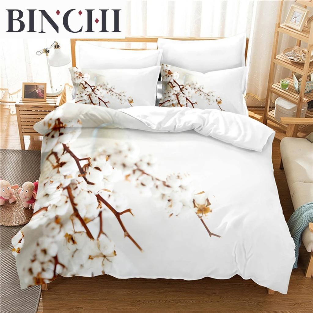 3Pcs Duvet Cover Collection 3D Branch Flower Bedding Collection Soft Comfortable Breathable Duvet Cover For Bedroom Guest Room Decor