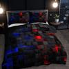 Постельное белье с 3D-принтом в клетку в техническом стиле, удобный пододеяльник размера кинг, квин, твин, одинарный, подарок на день рождения для мальчиков, братьев