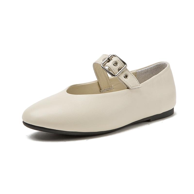 Женская обувь Мэри Джейн, весенне-осенняя винтажная женская обувь из натуральной кожи, балетки с острым носком, повседневная женская обувь на плоской подошве