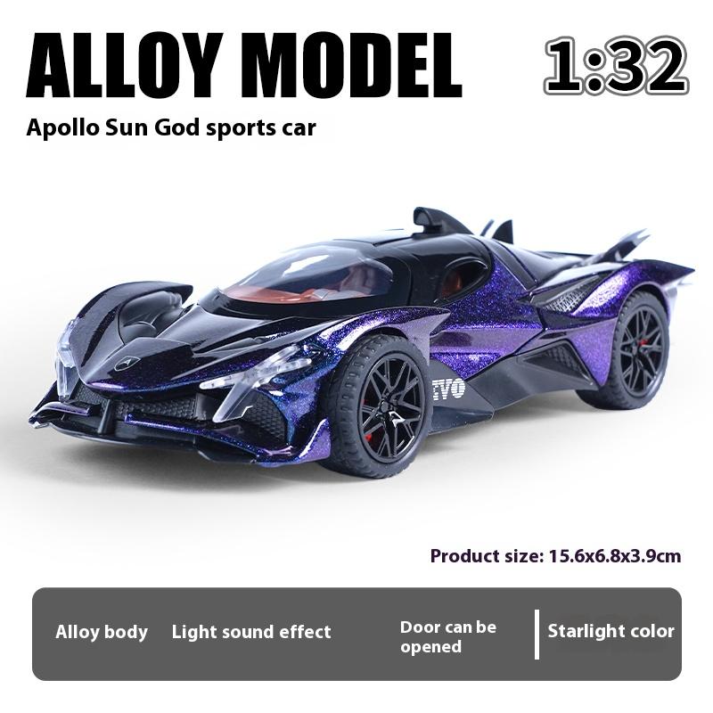 1/32 Scale Apollo Evo Alloy Die Cast Sports Car Model Simulation Sound Door Can Open Racing Birthday Gifts for Children