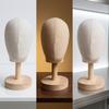Mannequin Head with Wooden Base Lightweight Hairpiece Display Stand Realistic