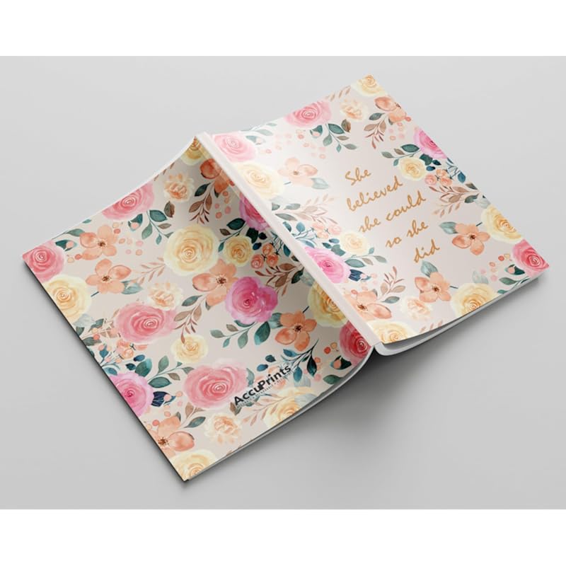 Accuprints A5 Premium Soft Bound Notebook Diary For Girls And Women |Size - 6 X 9 Inch | 144 Ruled Pages With Planner, 8