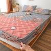 Quilted Bed Mattress Cover Thicken Bed Fitted Sheet Skin-friendly Mattress Topper Cover with Elastic Band Bedcover Bedcloth (No Pillowcase)