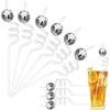 12 PCS Disco Ball Straws Disco Party Decorations Glitter Mirror Disco Ball Straws Plastic Straws 1970s Retro Disco Party Birthday Party Wedding Decor