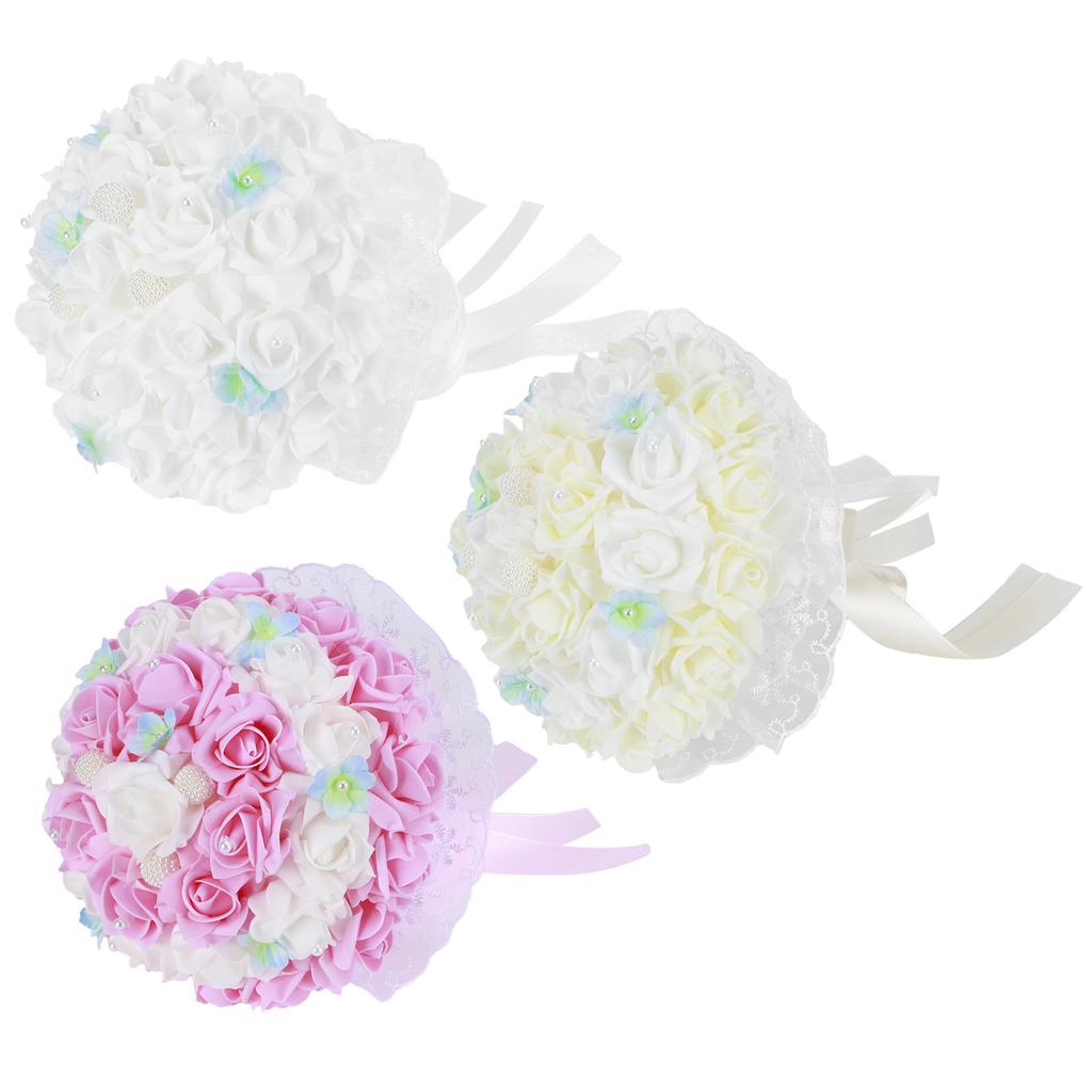 Свадебная невеста держит цветы Искусственные цветы Букет роз Свадебные принадлежности Украшения